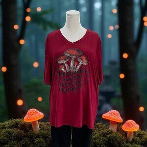 Mushroom Graphic Tee XL Cottagecore Boho Indie Grunge Oversized Streetwear Shirt